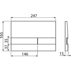 Ovládací tlačítko Alcadrain (Alcaplast) pro předstěnové instalační systémy, bílá-lesk/chrom-lesk M1720-1