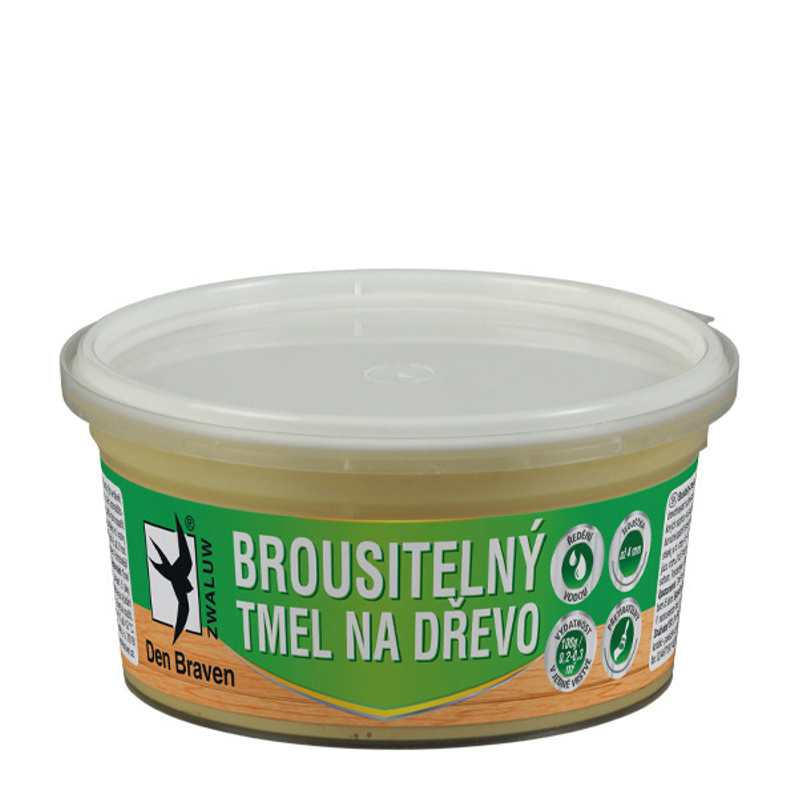 Brousitelný tmel na dřevo Den Braven kelímek 250 g, mahagon / teak