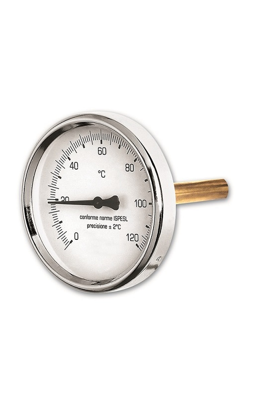Teploměr axiální - 0 °C až +120 °C, zadní napojení 1/2˝M, D 100/L 75mm IVAR.TP 120 A