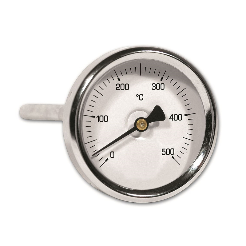 Teploměr axiální - pro vyšší teplotu - 0 °C až +500 °C, zadní napojení 1/2˝, bez jímky, D63, L 150mm IVAR.TP 500
