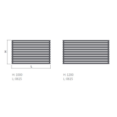 Těleso koupelnové trubkové Isan Zoya Inox 615 x 1000 mm, 469 W, klasické připojení, nerez