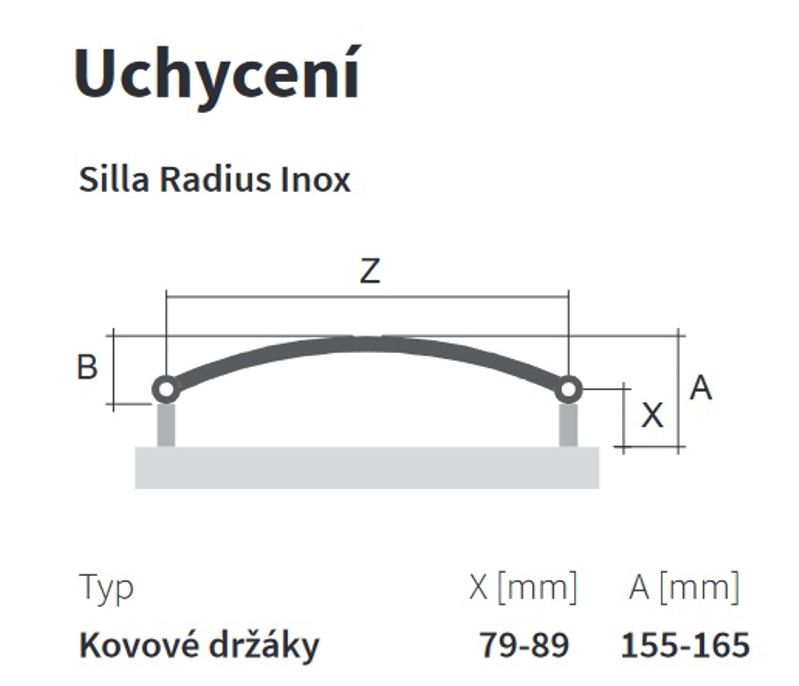 Těleso koupelnové trubkové Isan Silla Radius Inox 1180 x 600 mm, 432 W, klasické připojení, nerez