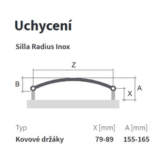 Těleso koupelnové trubkové Isan Silla Radius Inox 1180 x 600 mm, 432 W, klasické připojení, nerez