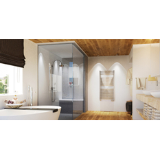 Těleso koupelnové trubkové Isan Silla Radius Inox 1180 x 600 mm, 432 W, klasické připojení, nerez