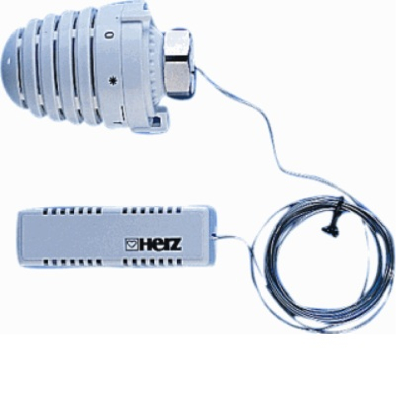 Termostatická hlavice Herz s odděleným čidlem s˝0˝polohou, M28x1,5, kapilára 2000 mm