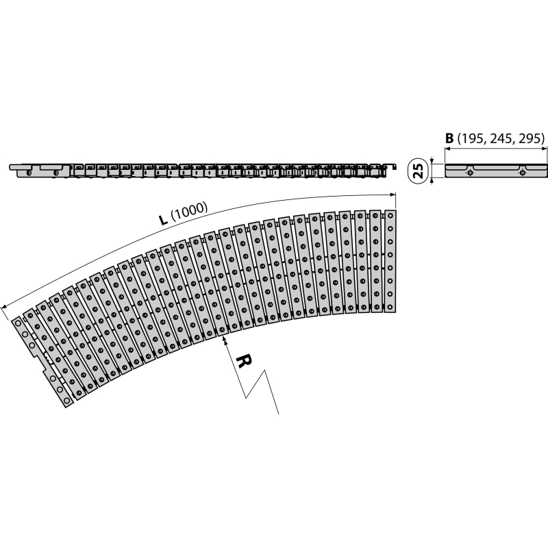 Bazénový rošt Alcadrain (Alcaplast) obloukový s protiskluzem AP3-195-1000