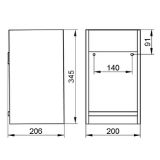 Koš na ručníky pro hosty Keuco Edition 11, 200 x 350 x 200 mm, bílá/pochromováno