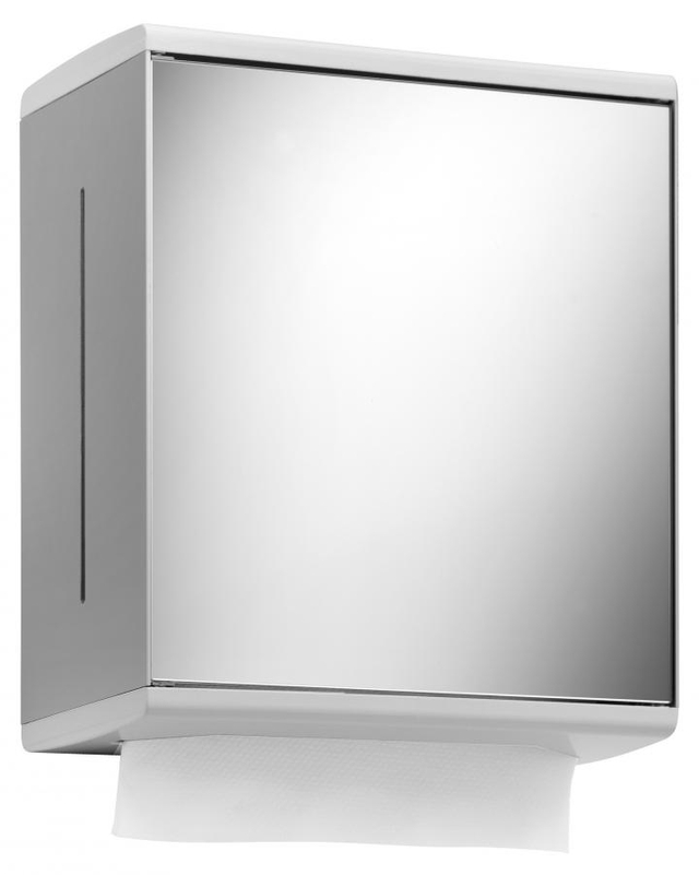 Zásobník na papírové ručníky Keuco Collection Moll, stříbrně eloxovaný hliník (E6 EV1)/bílá (RAL 9003)