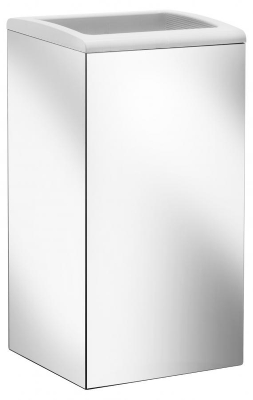 Koš na odpadky Keuco Collection Moll, povrchová úprava chróm (ušlechtilá ocel leštěná)/bílá (RAL 9003)