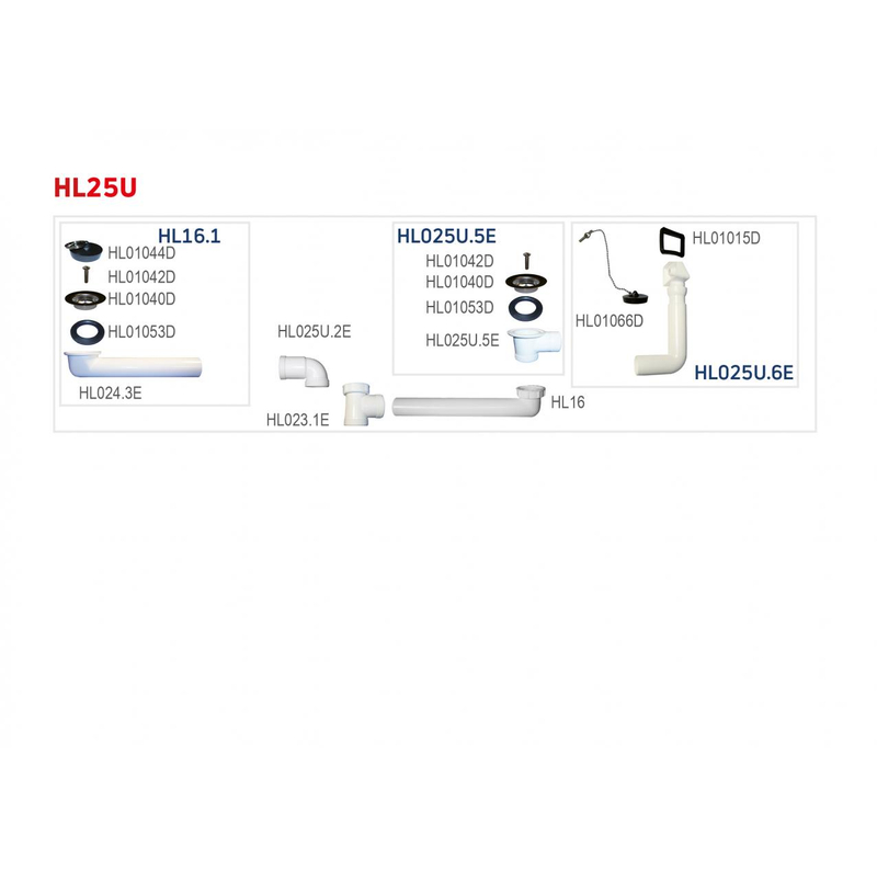 Odtoková souprava HL Hutterer & Lechner, DN40 s odpadními ventily 6/4˝ a přepadem