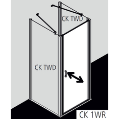 Dveře kyvné 1-křídlé Kermi Cada XS CK1WR pravé stříbrné vysoký lesk, čiré ESG sklo s úpravou CADAclean 85 x 200 cm
