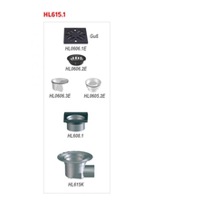 Velkokapacitní vpust HL Hutterer & Lechner, DN110 s ležatým odtokem, ZU standardní - vodní, koš na nečistoty, s izolační přírubou, litina 260x260mm/litina 226x226mm, M125