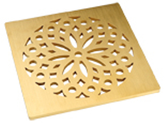 Vtoková mřížka z nerezové oceli a PVD mosazným povlakováním HL Hutterer & Lechner, 138x138mm ˝Hamam˝