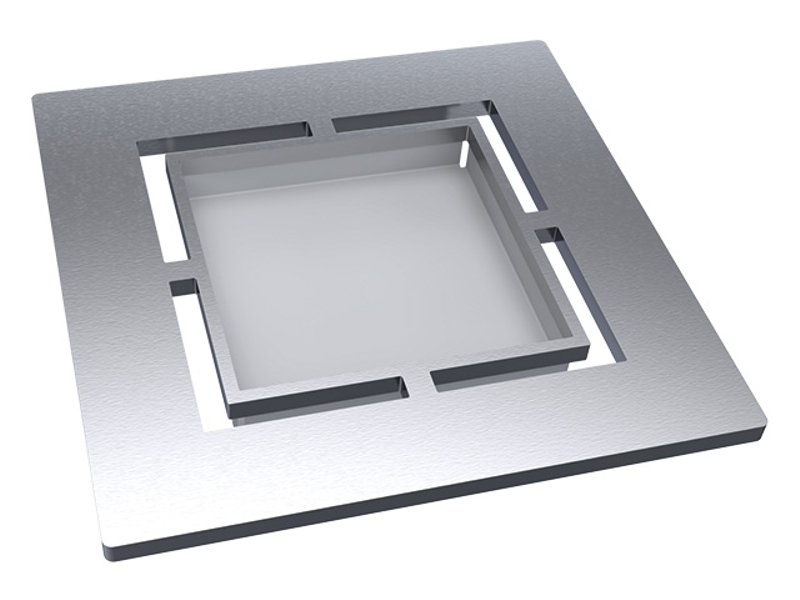 Vtoková mřížka z nerezové oceli s plochou pro vlepení dlažby, vhodná k sérii HL540 HL Hutterer & Lechner