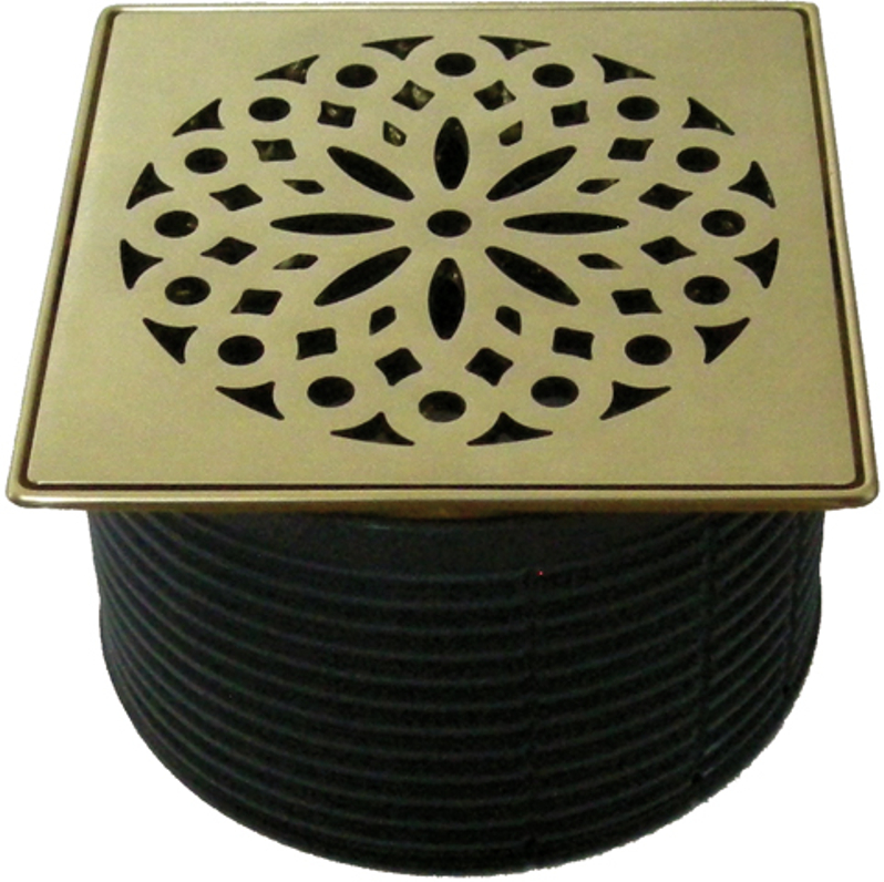 Nástavec pr. 146mm, nerez HL Hutterer & Lechner, 145x145mm /nerez 138x138mm, PVD mosazné povlakování design ˝Hamam˝