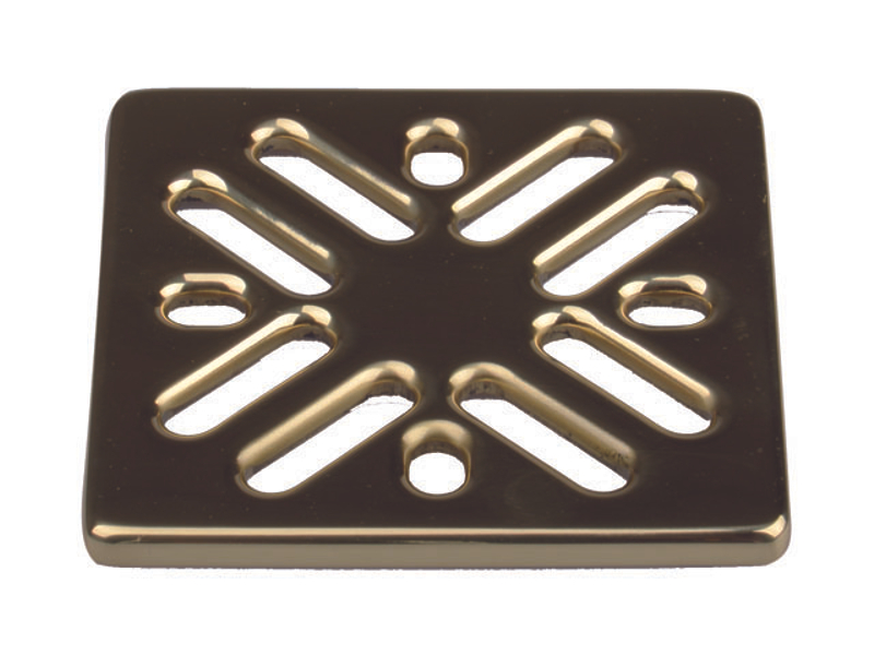 Vtoková mřížka z leštěné mosazi HL Hutterer & Lechner, 94x94mm