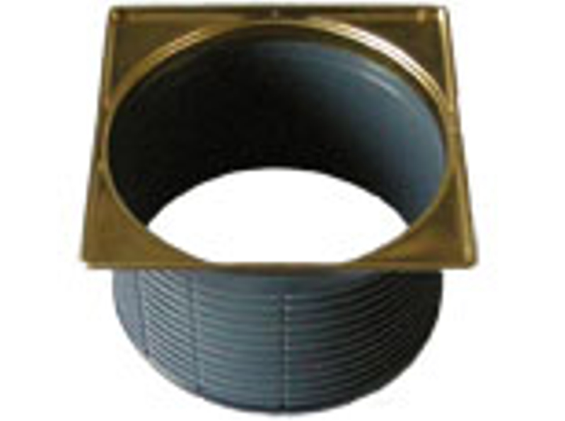 Plastový nástavec pr. 146mm, s nerezovým rámem HL Hutterer & Lechner, 145x145mm a PVD mosazným povlakováním