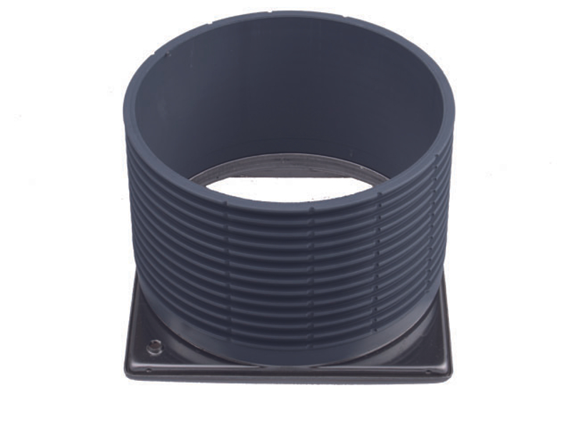 Nástavec HL Hutterer & Lechner, d 146/100mm s rámečkem 145x145mm, systém Klick Klack, z nerezové oceli s otvory se závitem M6