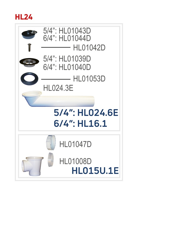 Odtoková souprava HL Hutterer & Lechner, DN40x5/4˝ se dvěma odpadními ventily