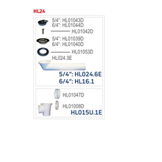 Odtoková souprava HL Hutterer & Lechner, DN40x5/4˝ se dvěma odpadními ventily