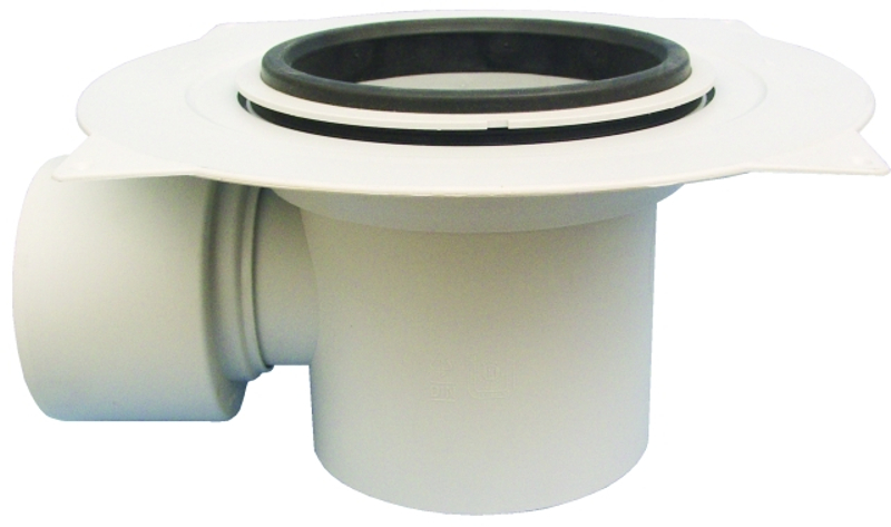 Těleso podlahové vpusti HL Hutterer & Lechner, DN75 s ležatým odtokem, s pevnou izolačním přírubou, bez nástavce