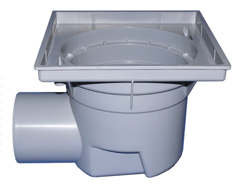 Těleso velkokapacitního vtoku HL Hutterer & Lechner, DN110 s ležatým odtokem a plastovým rámem 244x244mm