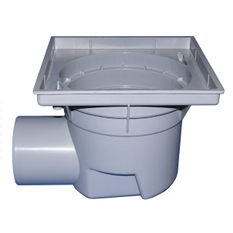 Těleso velkokapacitního vtoku HL Hutterer & Lechner, DN110 s ležatým odtokem a plastovým rámem 244x244mm