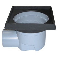 Těleso velkokapacitního vtoku HL Hutterer & Lechner, DN110 s ležatým odtokem a litinovým rámem 260x260mm