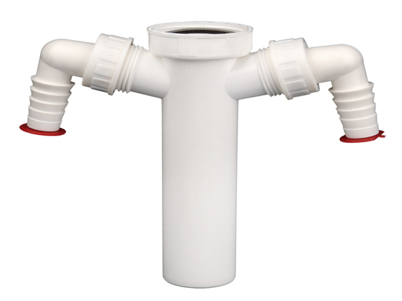 Zasouvací trubka HL Hutterer & Lechner, DN40x6/4˝ s dvojitou přípojkou pro pračku nebo myčku nádobí