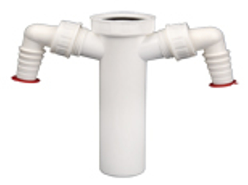 Zasouvací trubka HL Hutterer & Lechner, DN40x6/4˝ s dvojitou přípojkou pro pračku nebo myčku nádobí