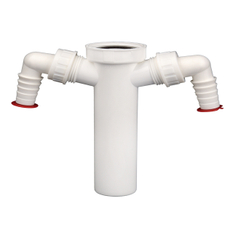 Zasouvací trubka HL Hutterer & Lechner, DN40x6/4˝ s dvojitou přípojkou pro pračku nebo myčku nádobí