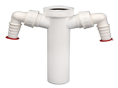 Zasouvací trubka HL Hutterer & Lechner, DN40x6/4˝ s dvojitou přípojkou pro pračku nebo myčku nádobí