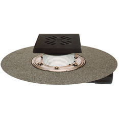 Podlahová vpust HL Hutterer & Lechner, DN50/75 s otočným kloubem na odtoku, s asfaltovou manžetou, ZU standard- vodní, litina 150x150mm/litina 137x137mm, L15