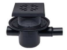 Podlahová vpust HL Hutterer & Lechner, DN50 s ležatým odtokem, s izolační přírubou, ZU standard - vodní, 1x DN40/50, litina 150x150mm/litina 137x137mm