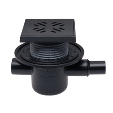 Podlahová vpust HL Hutterer & Lechner, DN50 s ležatým odtokem, s izolační přírubou, ZU standard - vodní, 1x DN40/50, litina 150x150mm/litina 137x137mm