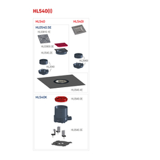 Sprchová vpust HL Hutterer & Lechner, DN50 s ležatým odtokem, se ZU Primus, výškově upravitelná, s izolační soupravou na stěrkové izolace, nerez 145x145/ nerez 138x138mm