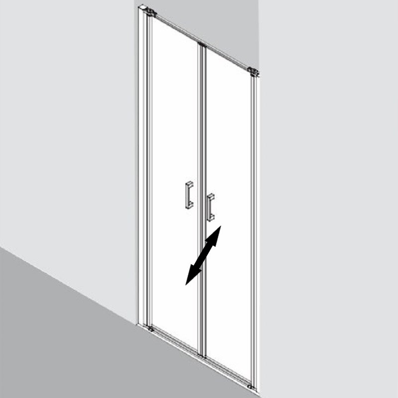 Dvoukřídlé lítací dveře Plano Davos Plus stříbrné/serigrafie 90 x 200 cm