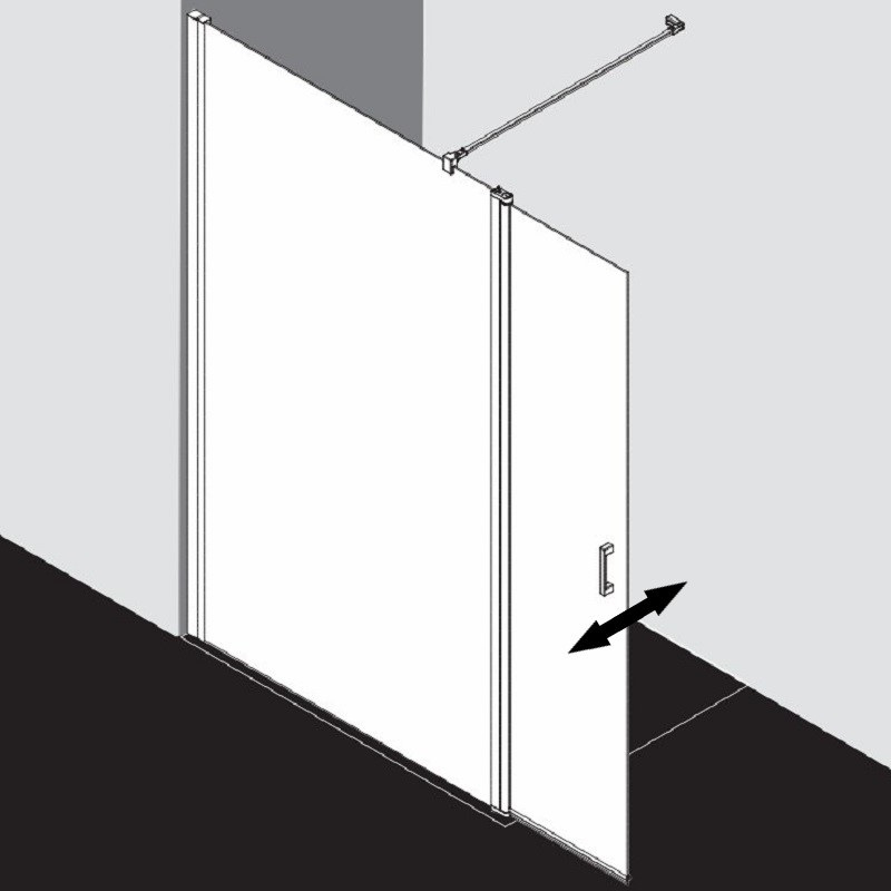 Sprchový kout Plano Davos Plus Walk-in Levý stříbrný/sklo 120 x 200 cm