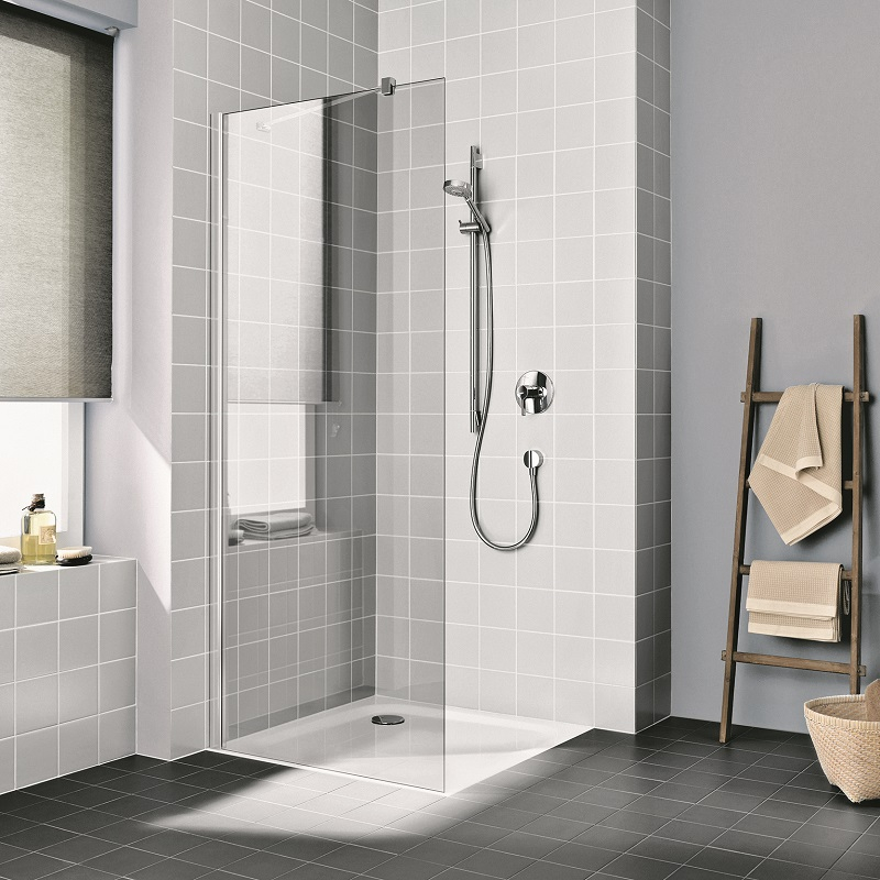 Sprchový kout Plano Davos Plus Walk-in bílý/sklo 80 x 200 cm