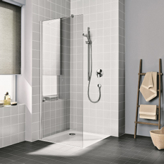 Sprchový kout Plano Davos Plus Walk-in bílý/sklo 80 x 200 cm