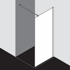 Sprchový kout Plano Davos Plus Walk-in stříbrný/serigrafie 80 x 200 cm