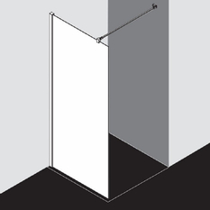 Sprchový kout Plano Davos Plus Walk-in stříbrný/serigrafie 90 x 200 cm
