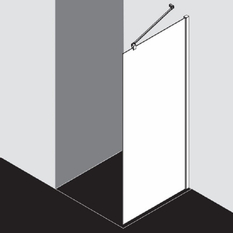 Sprchový kout Plano Davos Plus Walk-in stříbrný/serigrafie 90 x 200 cm