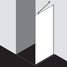 Sprchový kout Plano Davos Plus Walk-in bílý/sklo 100 x 200 cm