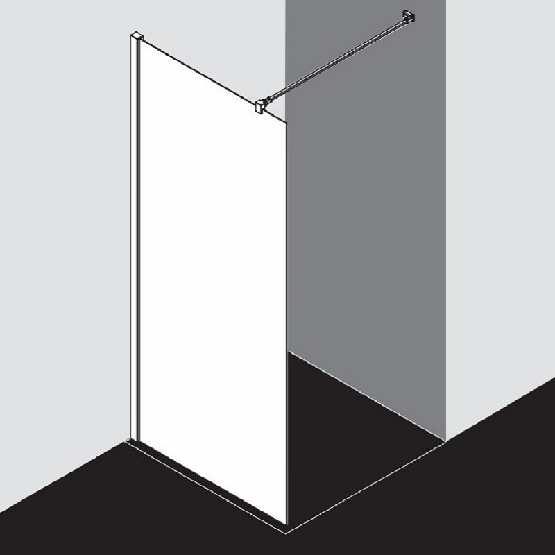 Sprchový kout Plano Davos Plus Walk-in stříbrný/serigarfie 100 x 200 cm