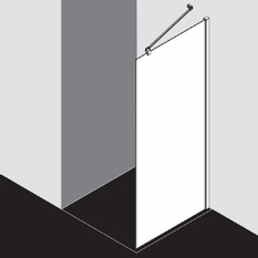 Sprchový kout Plano Davos Plus Walk-in stříbrný/serigrafie 120 x 200 cm