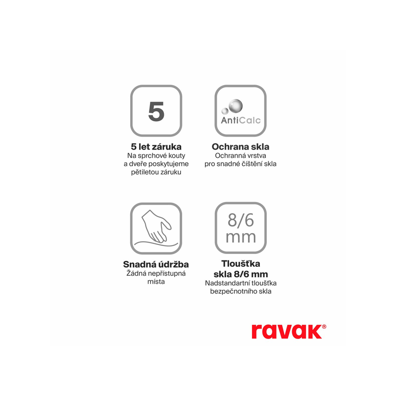 Sprchový kout Ravak MSRV4 100x100, lesk+transparent