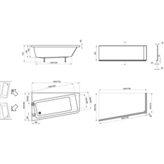 Vana Ravak 10° 170x100 L