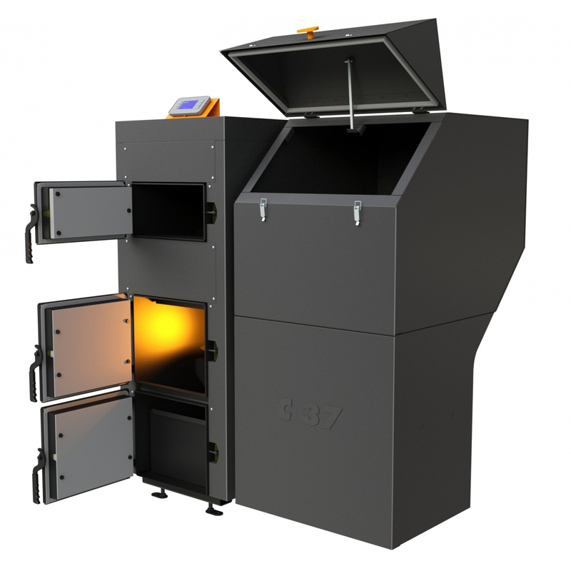 Kotel automatický na pelety a uhlí Benekov C27 Premium se zásobníkem 260 l vlevo, výkon 25 kW, SVT 20001