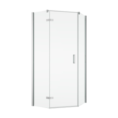 Boční stěna Ronal Pur pro pětiúhelník s vyrovnávacím profilem Atyp na zaměření 300 - 1000 x 2000 mm, chrom/sklo čiré